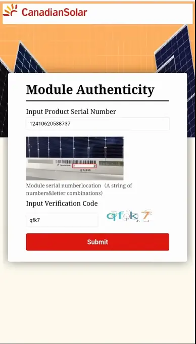 Canadian Verification Code